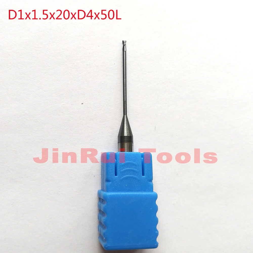 

1pc D1*1.5*20*D4*50L 1mm 2Flutes HRC55 solid carbide Long neck Flat End Mills CNC groove milling cutters knife fresa