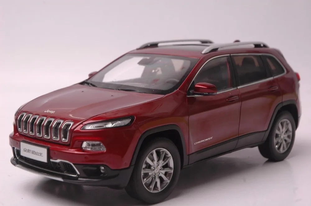 1:18 литая модель для Jeep Cherokee 2016 Red SUV игрушечный автомобиль из сплава миниатюрный
