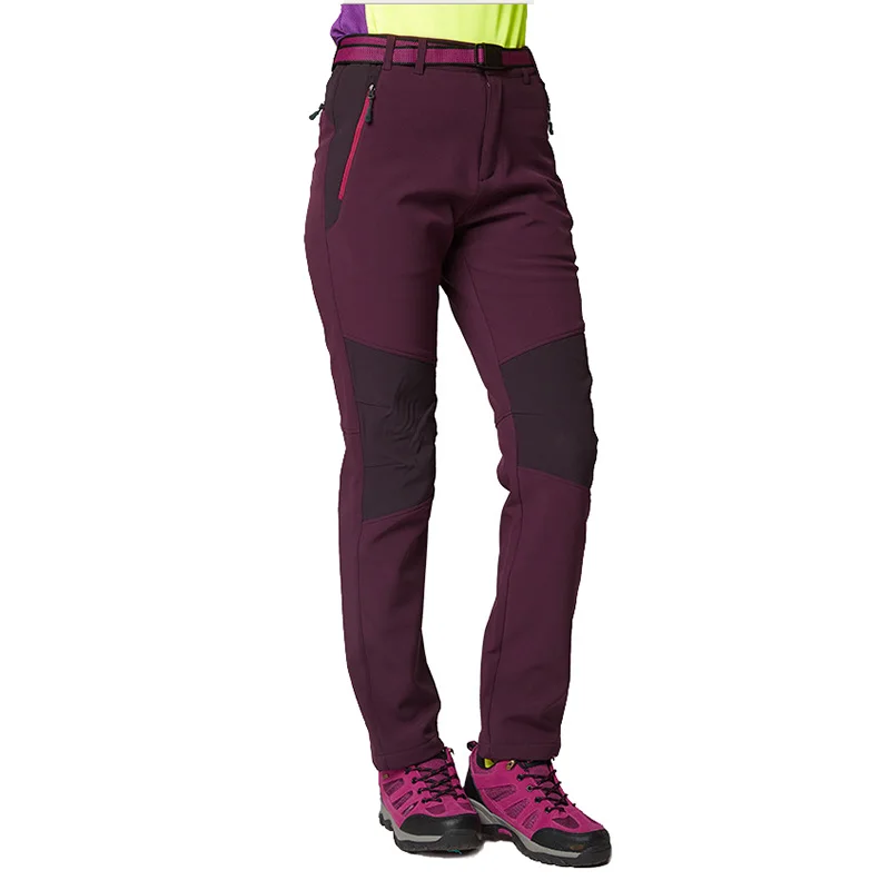 Shifuren mujeres de invierno camping Pantalones de senderismo térmica Inner fleece Softshell esquí al aire libre escalada trekking Pantalones más tamaño m-3xl