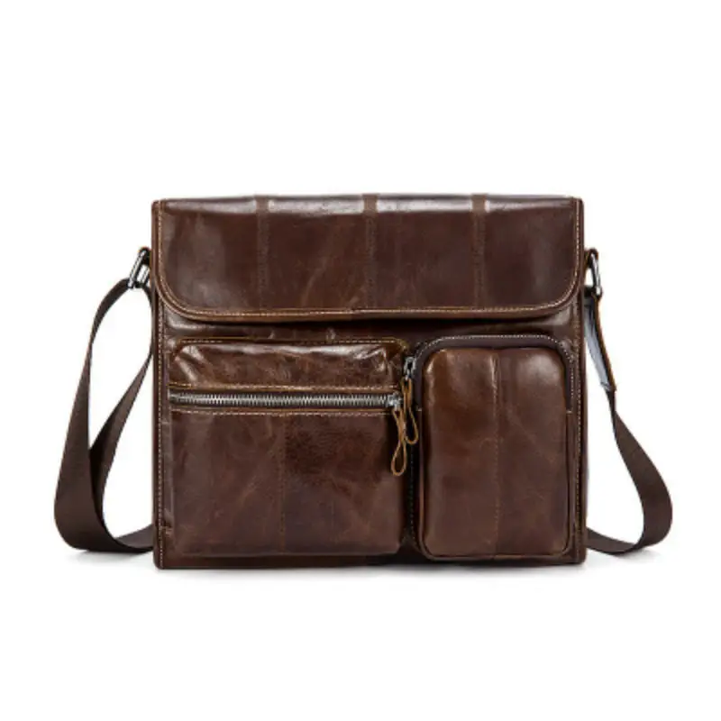 

Men's Bags Genuine Leather Shoulder Bag Male business Messenger Bag Large Capacity Crossbody Bags for Men Zipper Satchels Bolsa