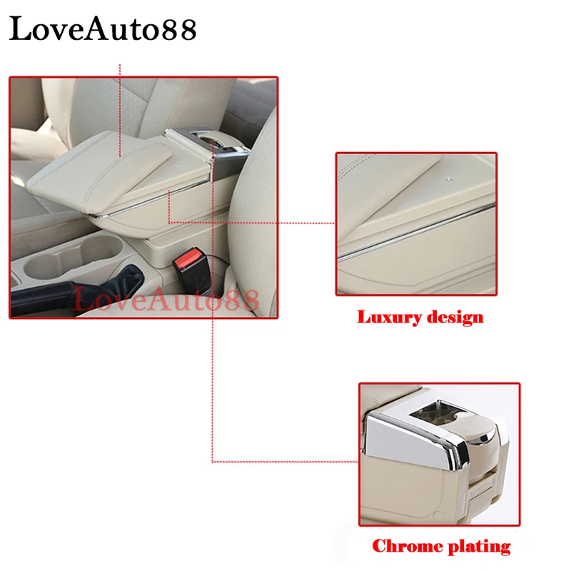 car-styling For Hyundai Solaris Verna 2010- armrest box central Store content box cup holder ashtray interior accessories