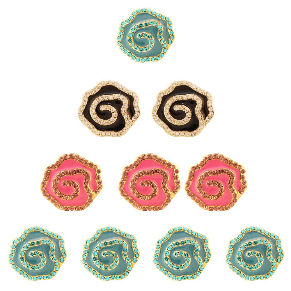 

10pcs/lot New Multicolor Rhinestone 18mm Snap Jewelry Crystal Flower Metal Snap Buttons fit Snap Bracelet Bangles Necklaces