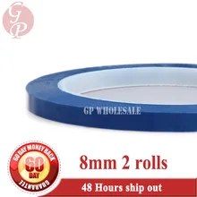 2x 8 мм* 66 м* 0,06 мм ПЭТ высоко выдерживает температуру изолированный антипламенный клей майларовая пленка для трансформатора обмотка на катушке синий# DC08