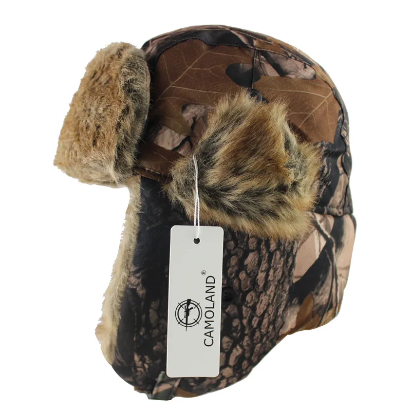 2018 جديد الرجال منفذها القبعات الشتاء تروبر قبعة الصياد Ushanka الروسية قبعة مع فو الفراء الرياضة في الهواء الطلق التزلج الدافئة الأذن اللوحات ق...