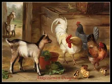 Needlework for embroidery DIY DMC High Quality – Counted Cross Stitch Kits 14 ct Oil painting – Goats, chickens and chicks