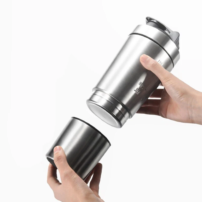 Shaker Proteico In Acciaio Inox 304 | 750 Ml Con Sfera Miscelatrice | Borraccia Sportiva Per Palestra E Fitness | Senza BPA