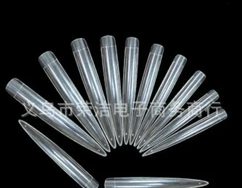 Opalescent Acrylic Nails 240pcs set professional longest clear white stiletto square nail tips false fake acrylic nails