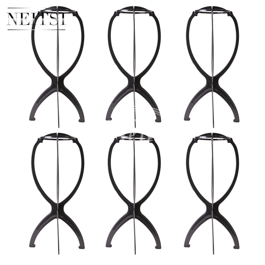 Acessórios para o Cabelo Ferramentas de Suporte da Cabeça do Manequim Neitsi Cabeça Peruca Estande Titular Cor Preta 6 Pçs Lote –