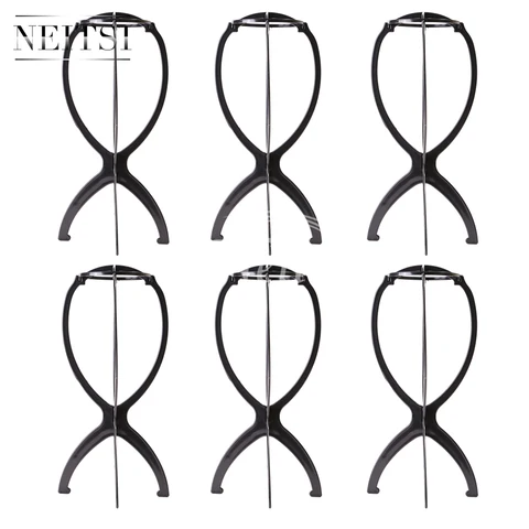Acessórios para o Cabelo Ferramentas de Suporte da Cabeça do Manequim Neitsi Cabeça Peruca Estande Titular Cor Preta 6 Pçs Lote –