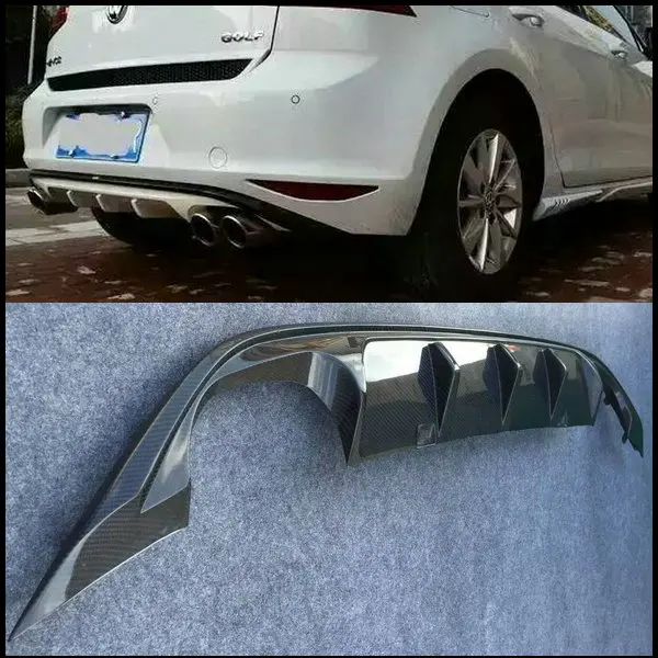 Carbon fiber rear bumper diffuser 4 exhaust pipe auto car rear diffuser