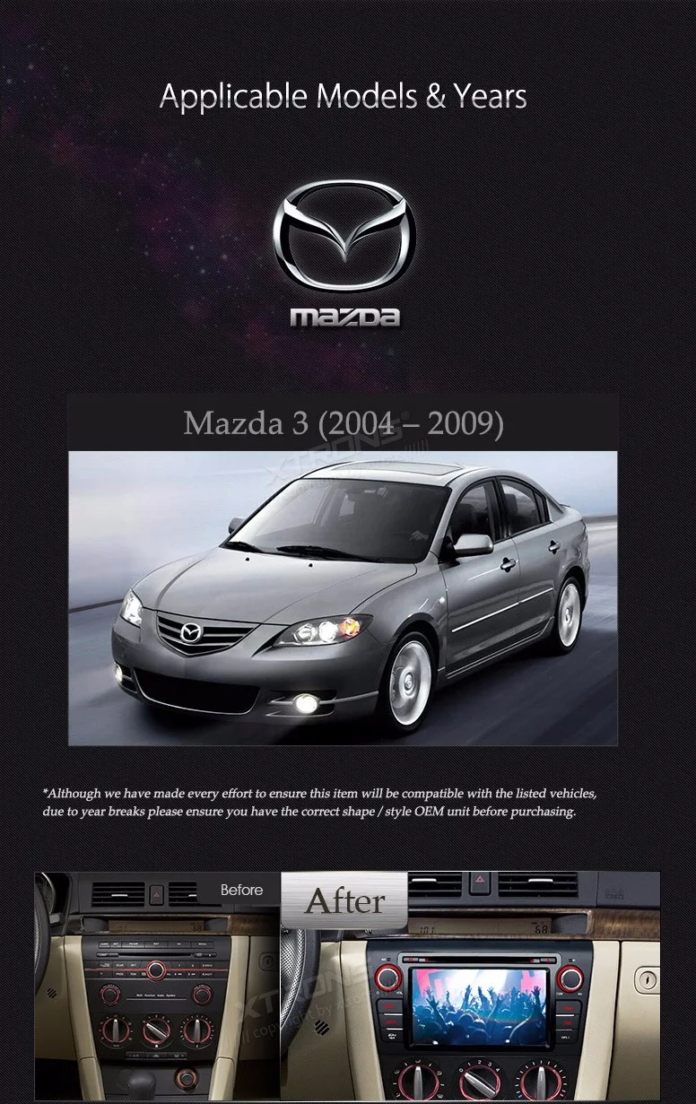 Flash Deal 7" Special Car DVD for Mazda 3 2004 2005 2006 2007 2008 2009 with Mazda Original User Interface/Appearance 3