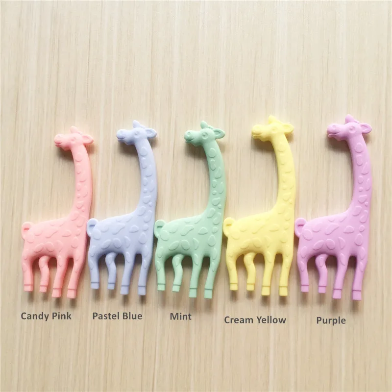 

Chenkai 20PCS BPA Free Silicone Giraffe Baby Pacifier Teether Pendant Nursing DIY Infant Dummy Sensory Bite Toy Accessories