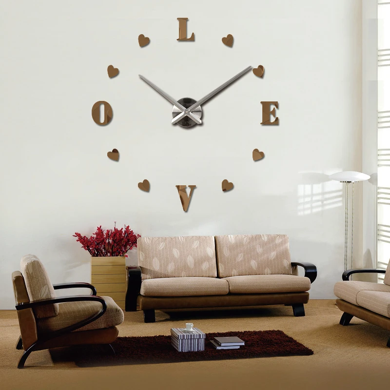 2017 wall clock quartz living room diy clocks modern design watch horloge murale acrylic mirror 3d - Designer Large Wall Clocks 2017 wall clock quartz living room diy clocks modern design watch horloge murale acrylic mirror 3d - Designer Large Wall Clocks