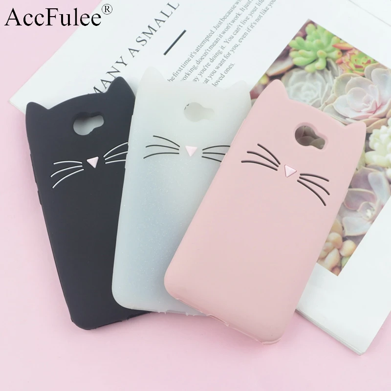 

3D Cartoon Glitter Cat Silicone Phone Case for Huawei Honor 5A LYO-L21 Y6 Elite /Y6II Compact /Y5 II Ears Bearded Cat Soft Cover