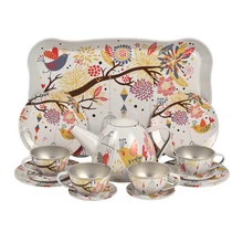 BOHS металлический чайный набор поднос миниатюрный, коала ролевые игры игрушки, 15 шт