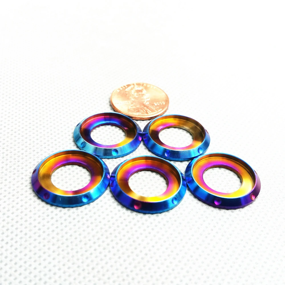 Titanium washer M6 Gasket Blue color (6)