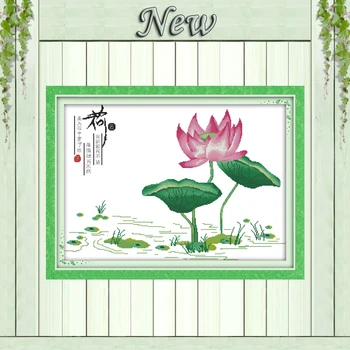 

Lotus pond flower home decor painting counted print on canvas DMC 14CT 11CT Chinese Cross Stitch Needlework Sets Embroidery kits