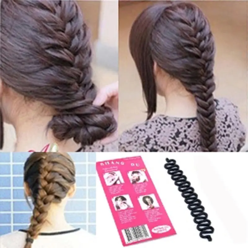 

2pcs Fashion Women Lady Roller Hair Twist Styling Clip Beauty Toiletry Kit Stick Bun Maker Braid Tool Locks Weaves Tool For Hair