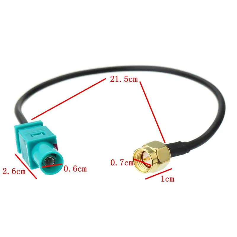 1 шт. адаптер автомобильной антенны кабель Fakra Z(папа) к SMA(папа) для GSM gps DAB Универсальный 21,5 см