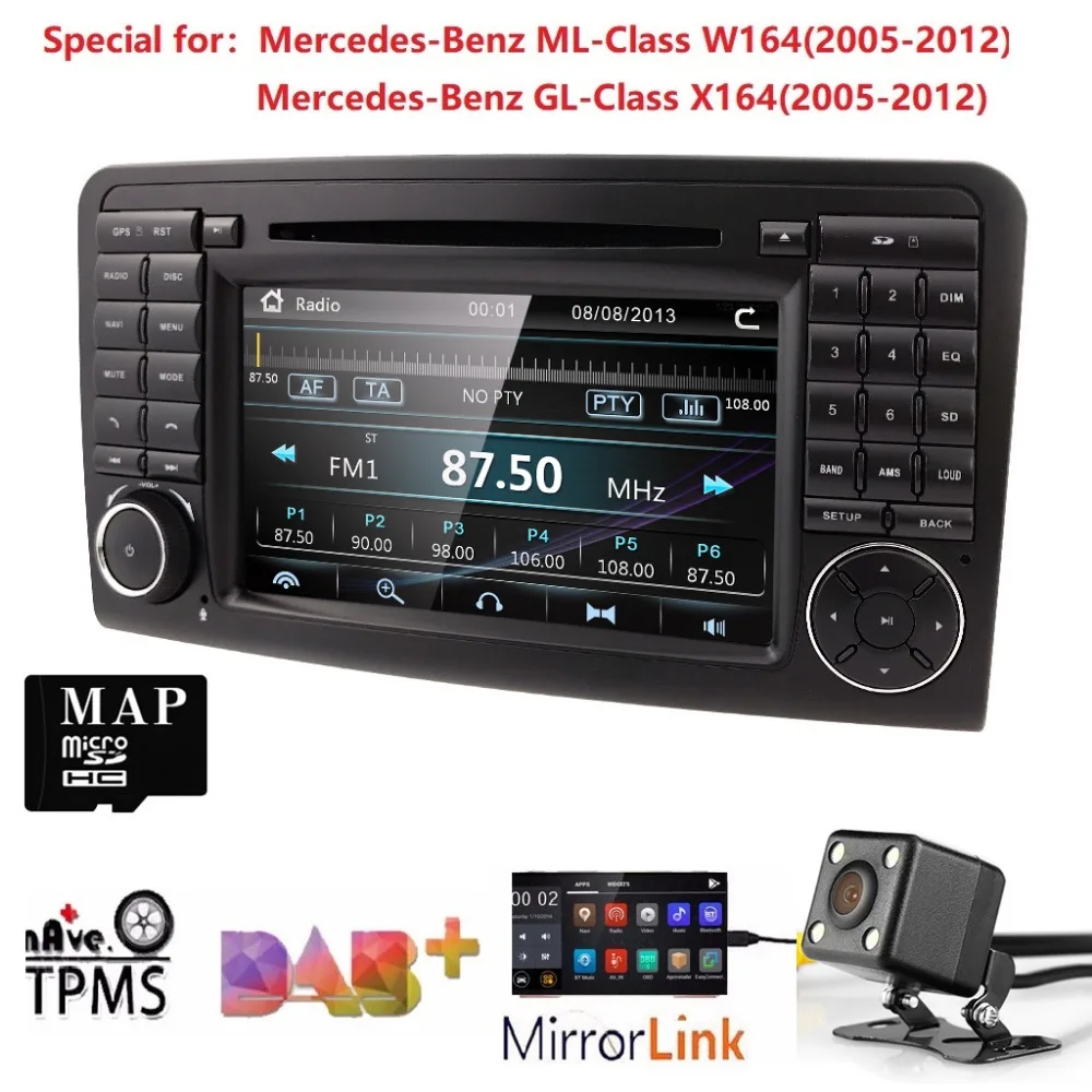 Double Two Din Car CD DVD Player For Mercedes Benz ML Class W164 GL320