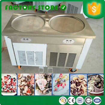 

Shipping by sea CFR double circle pan fried fry ice cream machine with foot defrost