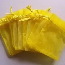 100 шт/партия Желтый цвет органзы сумки 30x40 см Свадьба любимый подарок сумка Ювелирные изделия сумки