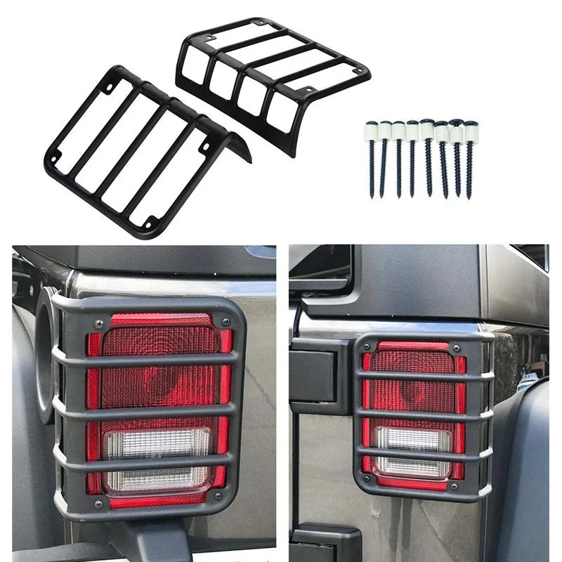 Защитная крышка заднего фонаря для 07 17 Jeep Wrangler JK 2 Door & Umlimited 4 (Sports Sahara Freedom Rubicon)|tail