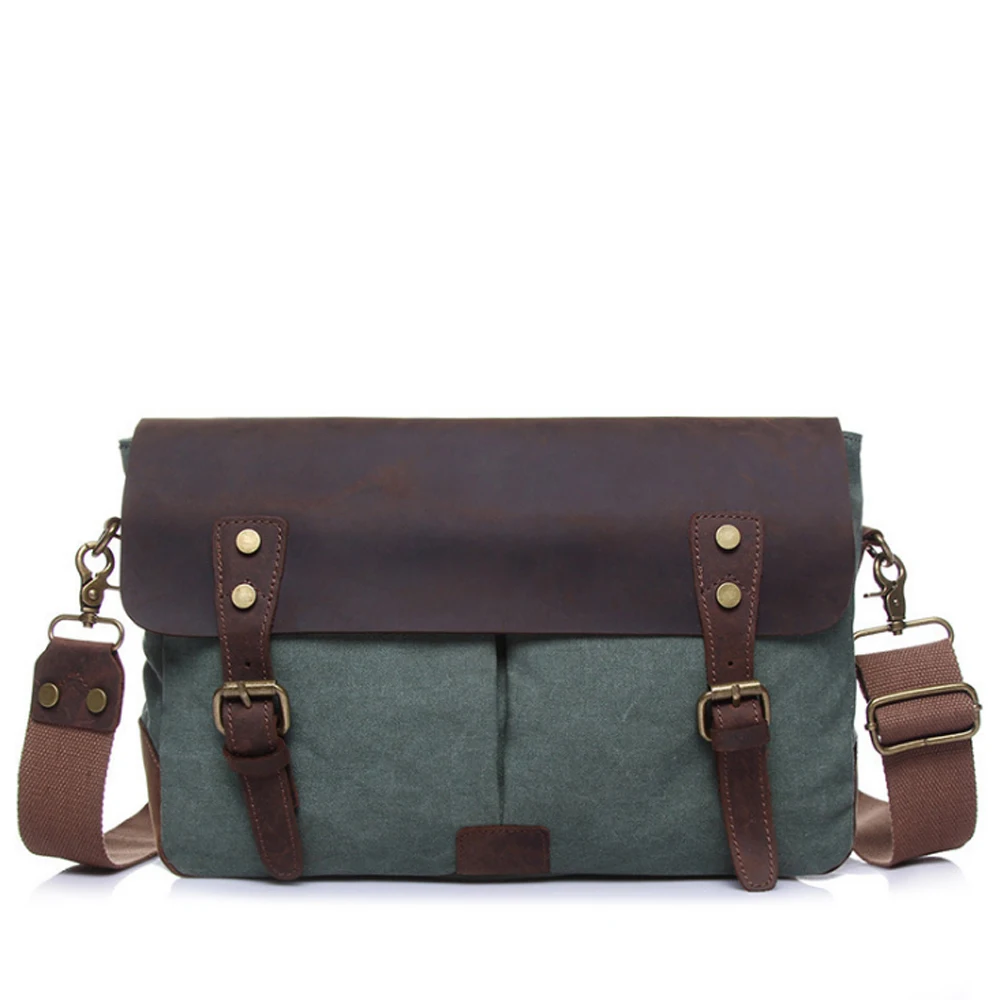 

Retro Men's Single Shoulder Bag Fashion Canvas Bag Multi-function Travel Inclined Shoulder Bag Big-capacity Trend Satchel