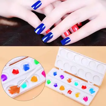 

24 Grid Nail Art Palette Double Tray Box Drawing Painting Watercolor Pigment Glue Mixing Case Supplies Manicure Jewelry Case