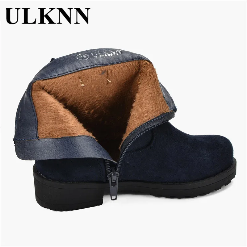Girls Winter Boots - ULKNN Plush Warm Shoes, Flock Waterproof Kids Botas, Butterfly Crystals Snow Boots for Girls image 5