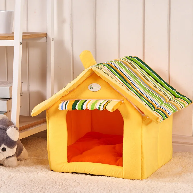 

Fast Shipping New Dog House Striped Removable Cover Mat Pet Bed Cat Nest For Small Medium Dogs Cama Perro Pet Supplies