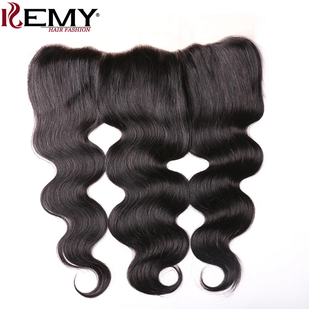 KEMY HAIR FASHION Body Wave Natural Color 4*13 Free Part Lace Frontal Closure 100% Remy Brazilian Human Hair 8-20