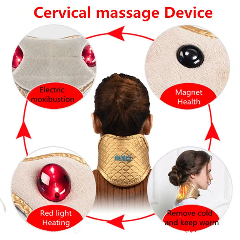 

Household neck cervical vertebra massager electric far infrared ation massage magnet Physiotherapy Wormwood Hot Compress