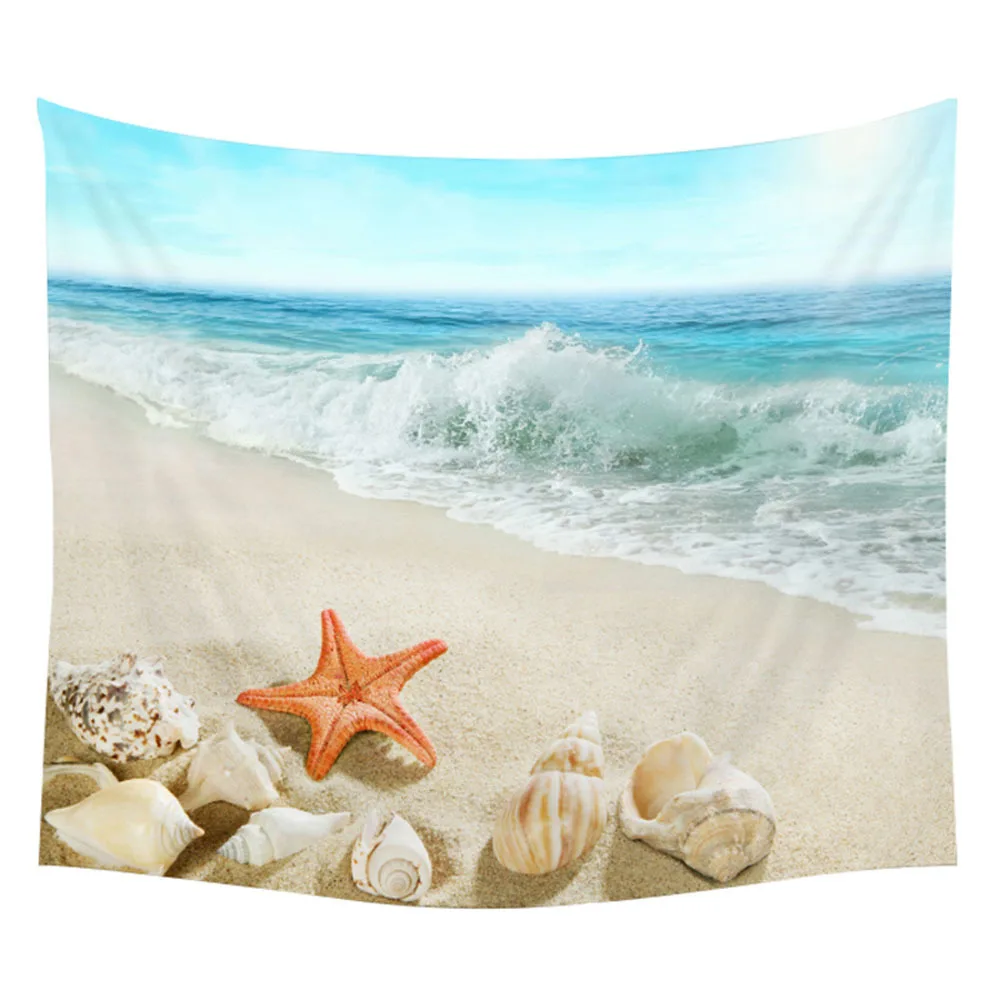 Солнце гобелен с морской тематикой океан пляж настенный водный пейзаж пляжное украшение Голубое облако голубое пенное Одеяло полиэстер ручной работы