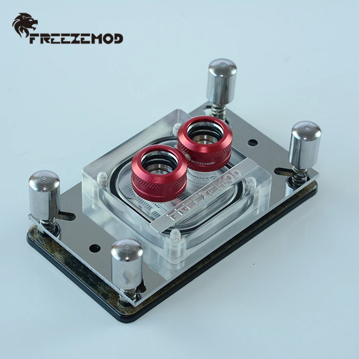 

FREEZEMOD CPU Acrylic computer PC water liquid cooler block base copper with micro channel for AMD AM3+ AM4 RGB light. AMD-PM3D