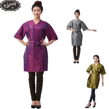 1 шт. Профессиональные парикмахерские кимоно красота спа платье халат волосы накидки в полоску Стиль Парикмахерская