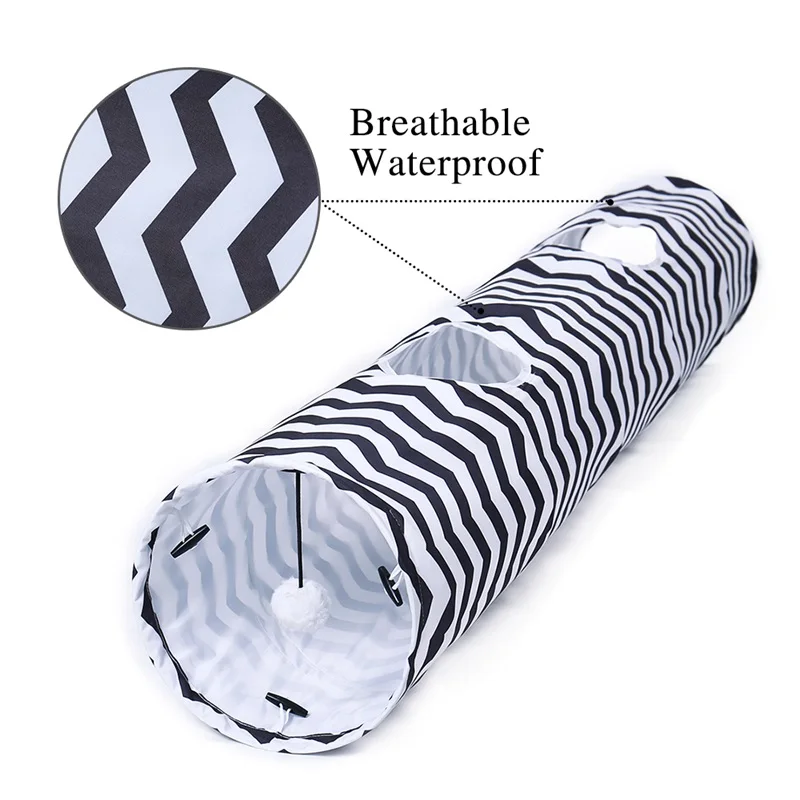 Pet Cat Tunnel 2 Holes Cat Play Tubes With Ball Collapsible Crinkle Kitten Dog Toys Puppy Rabbit Play Cat Tunnel Tubes Cat Toy
