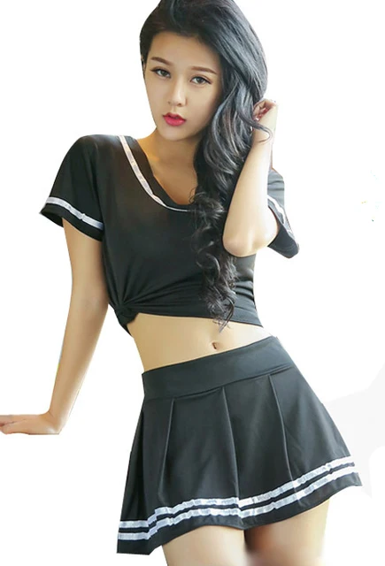 Горячая сексуальная школьная форма для девочек Чирлидинг Косплей ...