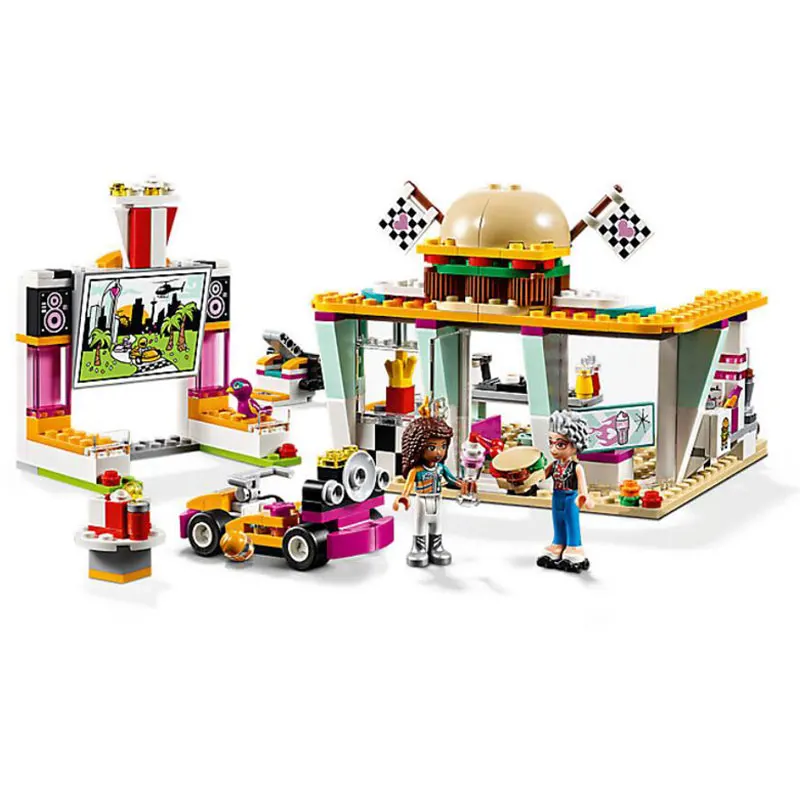 

Girl Friends Heartlake City Drifting Diner Model Building Block Bricks Toys Compatible With Legoings Friends 41349
