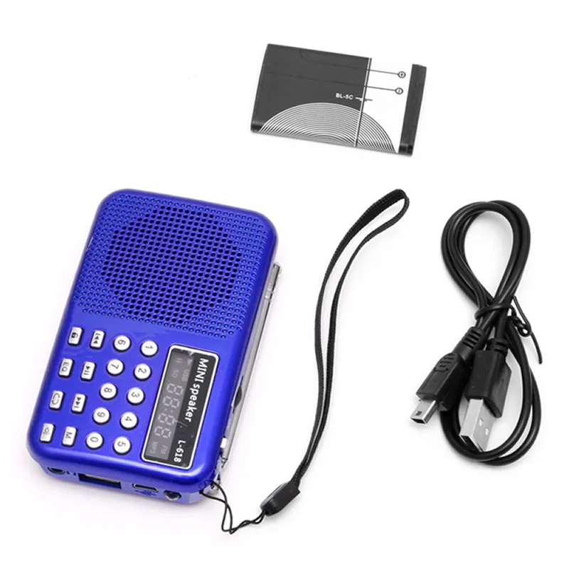 

Mini LCD Digital Audio FM Radio USB Micro SD TF Card Speaker MP3 Music Player