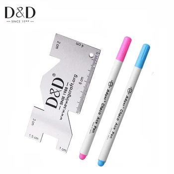 Water Erasable Pen Fabric Marker Tailor's Chalk & Metal Sewing Measuring Gauge Quilting Rulers Tailor Craft Sewing Accessories