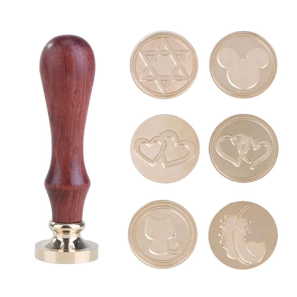  Retro Wax Sealing Stamp Wood Handle Stamp for Wedding Invitation Sealing Decorative Stamps Craft Gi - 32969315813