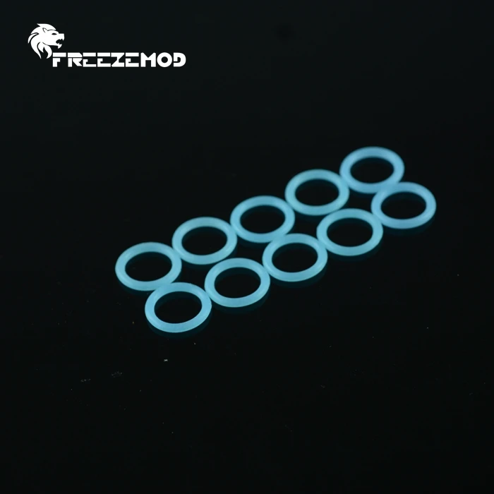 Внешнее Силиконовое уплотнительное кольцо FREEZEMOD G1/4 светящийся синий цвет. MFQ