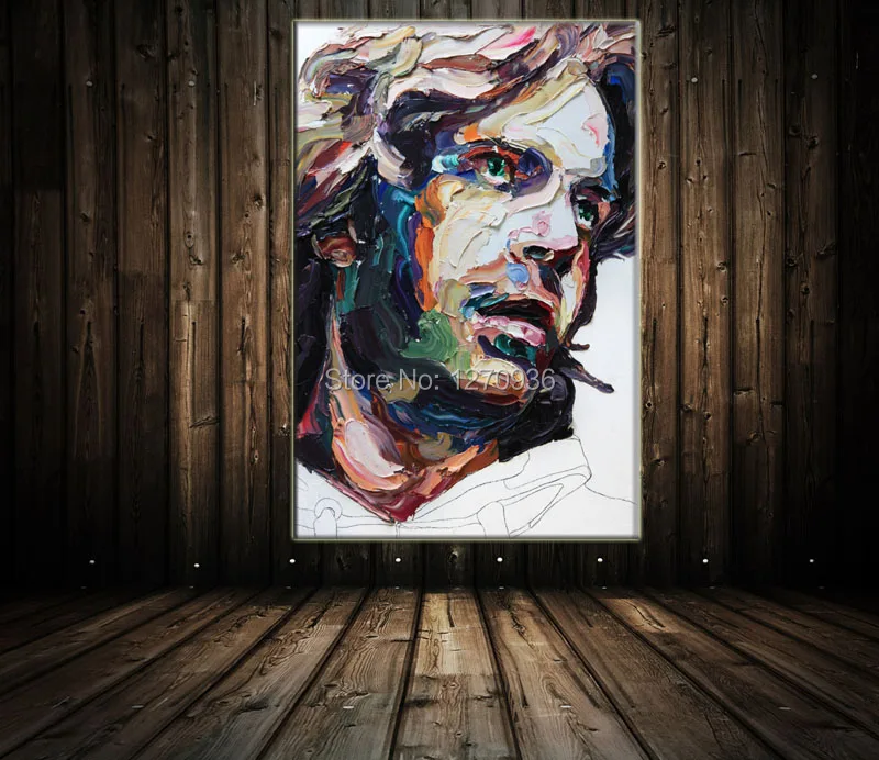 

Significant Facial Features Handsome Men in the Eyes Nose Charming Modern Abstract Canvas Oil Painting Handmade Knife Painting