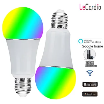 

Smart Wifi Light Bulb E27 Dimmable Stage Party Lamp Bulb Compatible Alexa Google Home Assistant Phone APP Remote Voice Control