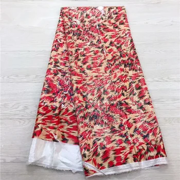 

Excellent evening dress material African silk satin lace fabric with nice sequins for dress JSZ2(yards/lot)