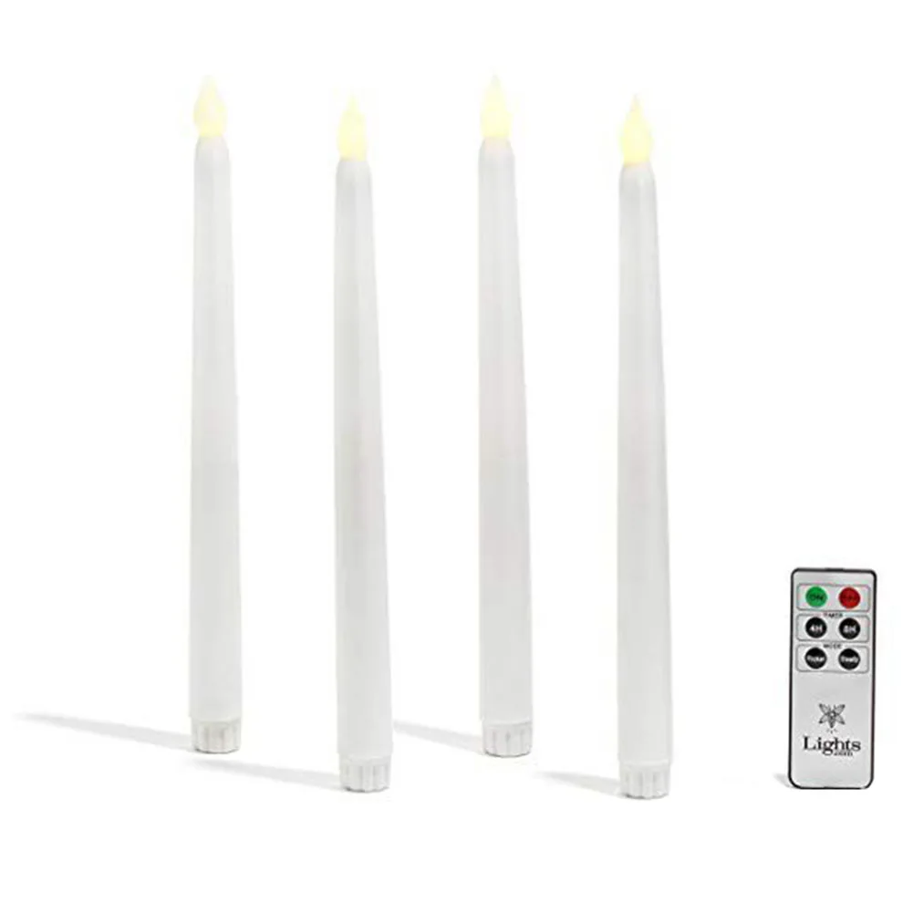 Flameless Taper Decoration Electronic Table Flickering White With