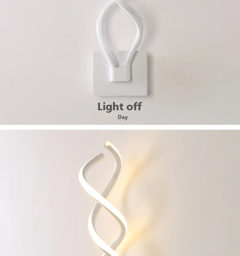 Креативный волнистый алюминиевый настенный светильник простой белый персональный светодиодный настенный светильник для прикроватного коридора лестницы фойе светильник