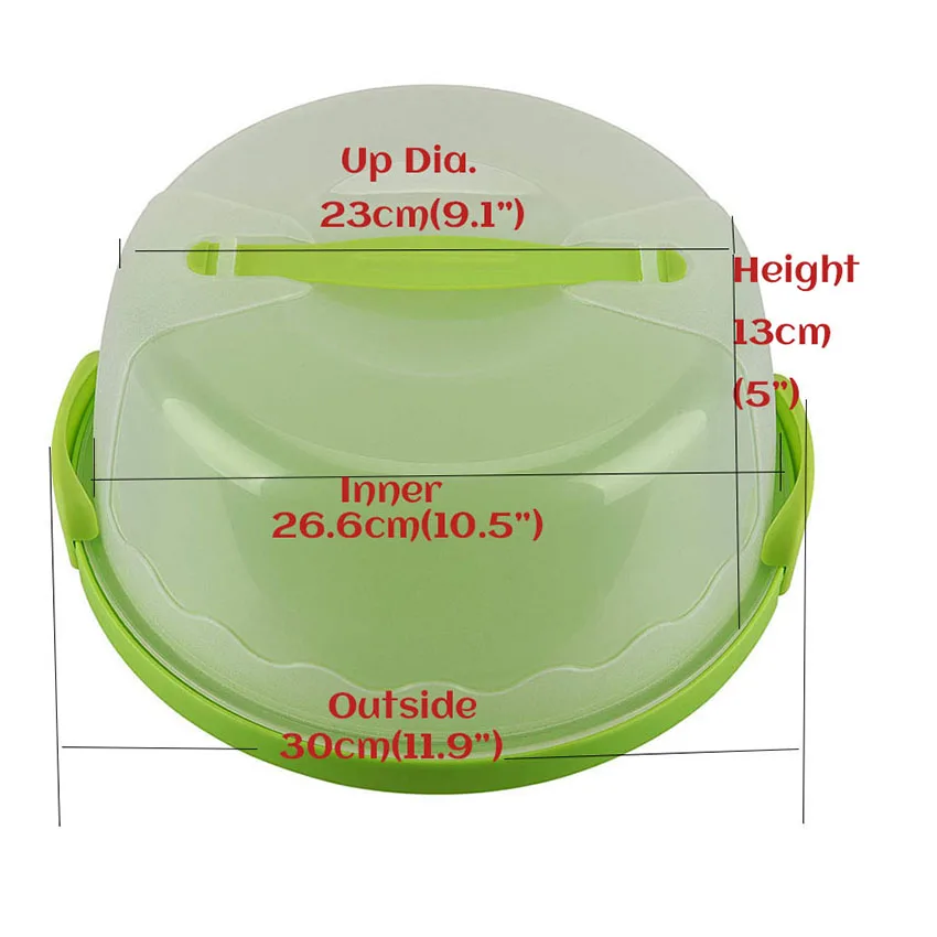 10 дюймов, цветной пластиковый чехол для хранения торта, контейнер для торта, 1 шт., контейнер, переносная коробка для кексов, кухонные аксессуары