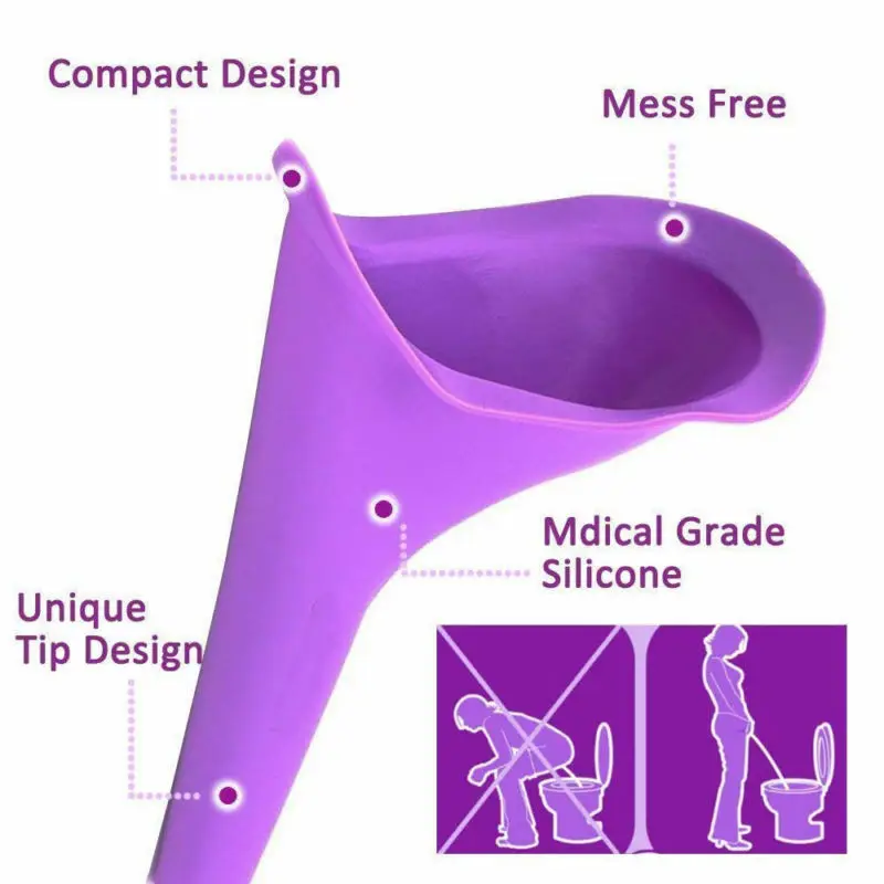 Portable Women Camping Urine Device Funnel Urinal Female Travel Urination Toilet Women Stand Up& Pee Soft 3 colors